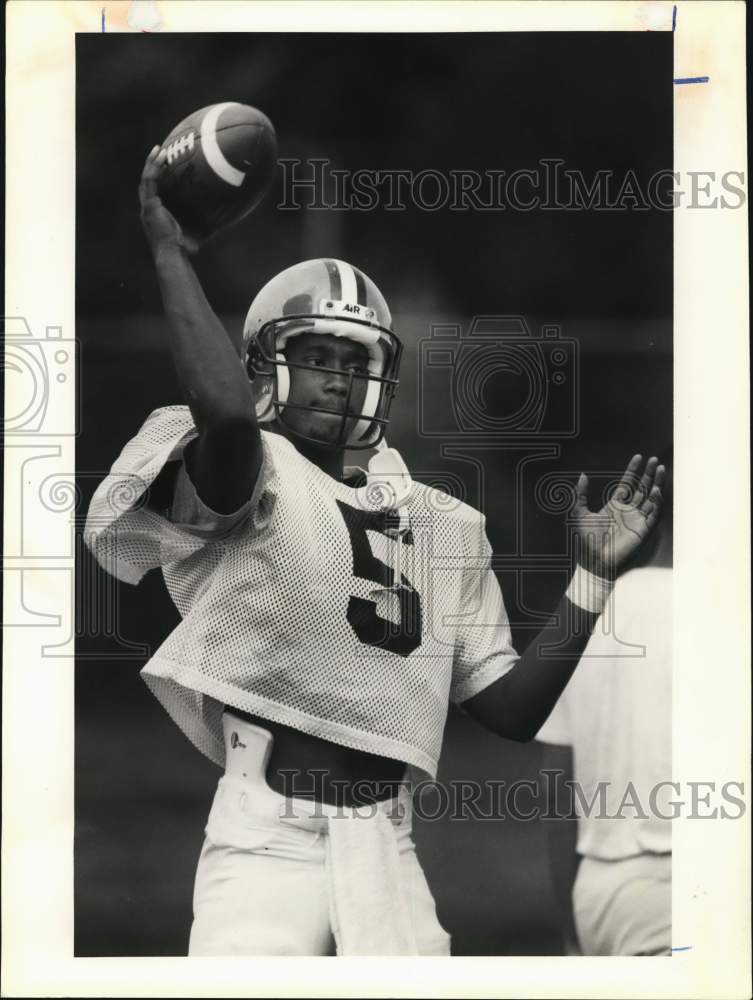 1990 Press Photo Syracuse University Football Quarterback Marvin Graves- Historic Images