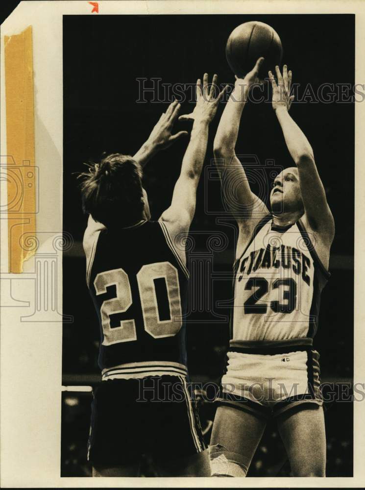 Press Photo Syracuse University Basketball Player Marty Headd in Game- Historic Images