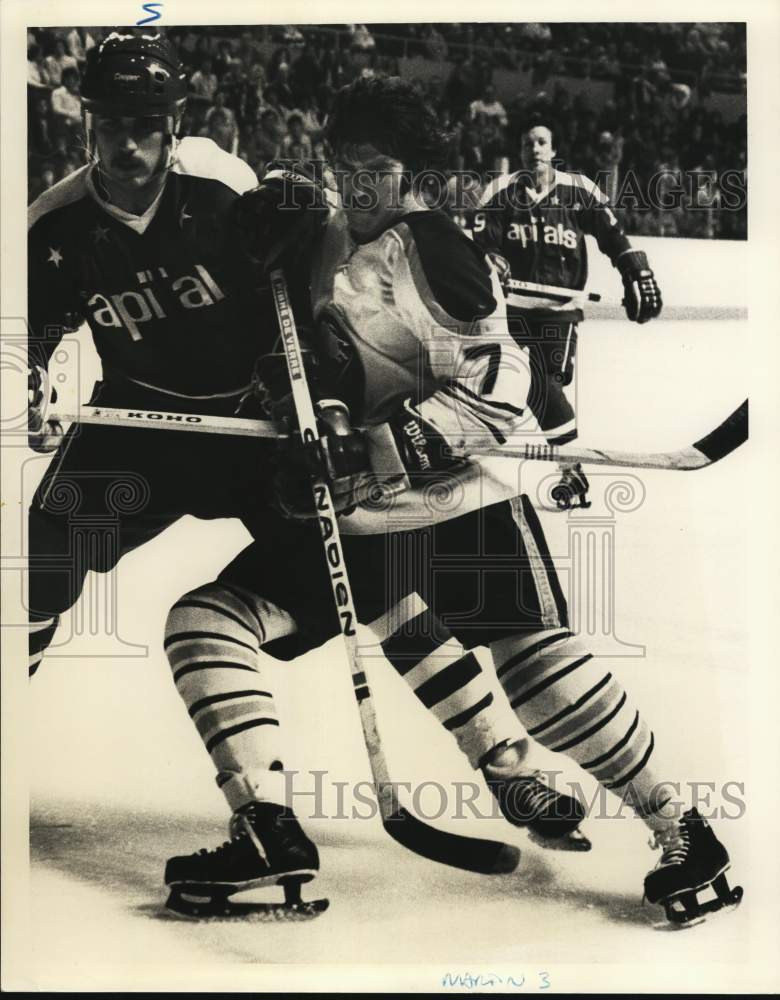 Press Photo Ice Hockey Player Rick Martin in Capitals Game- Historic Images