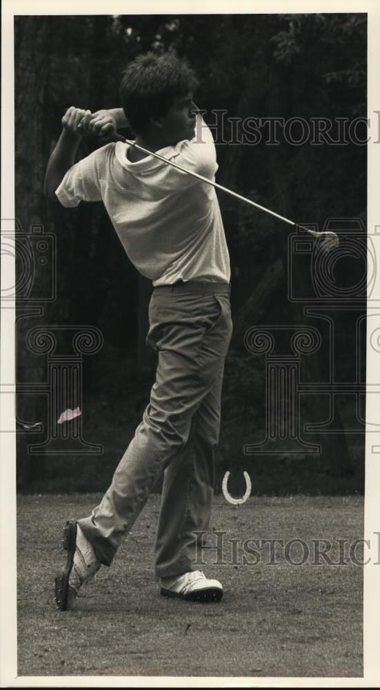 1988 Press Photo John Doctor Hits Shot in SDGA Junior Classic Golf Tournament- Historic Images