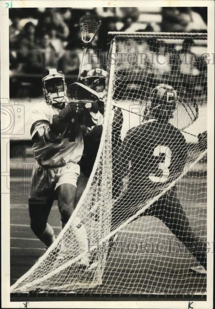 1984 Press Photo Syracuse University &amp; SUNY Cortland Play Lacrosse Game- Historic Images