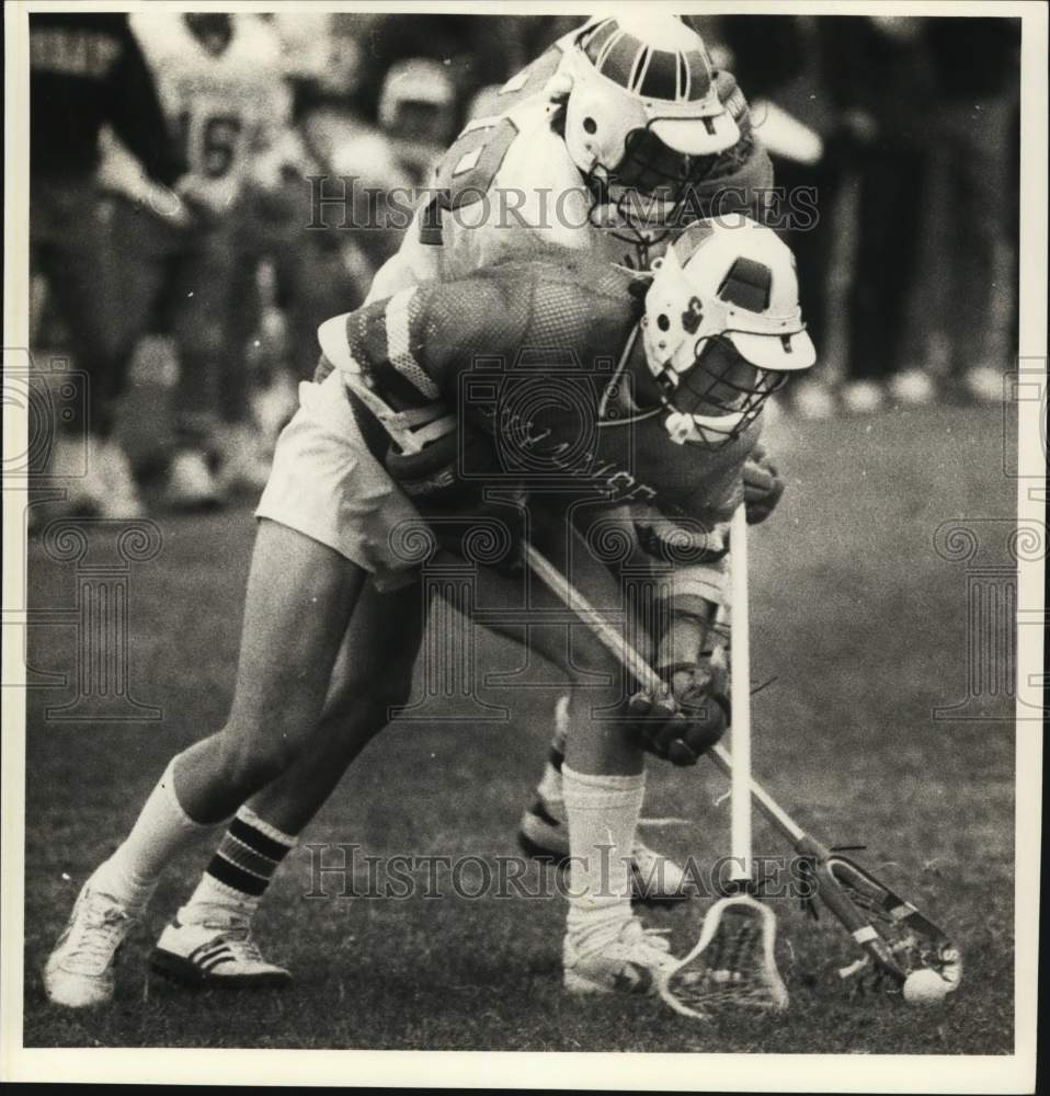 1984 Press Photo Syracuse University & Hobart College Play Lacrosse Game- Historic Images