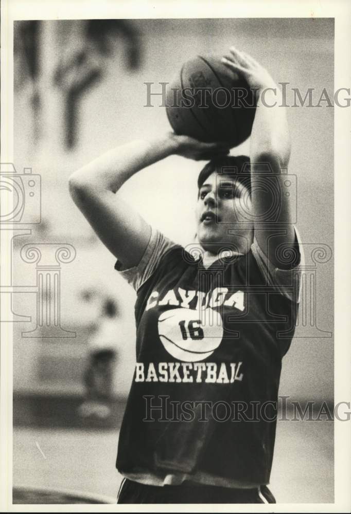 1987 Press Photo Gina Boyd, Cayuga Basketball Player- Historic Images