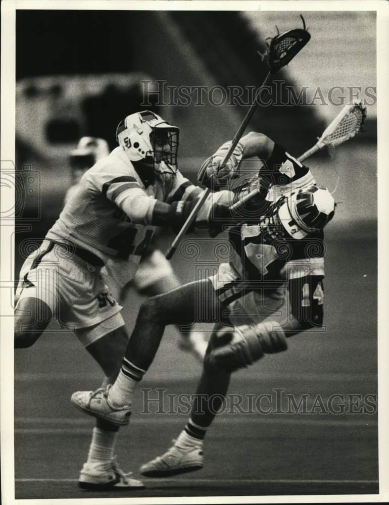 1988 Press Photo Syracuse &amp; Adelphi Universities Play Lacrosse Game- Historic Images