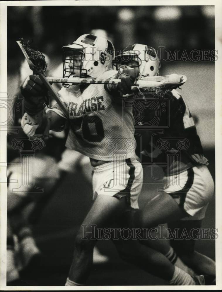 1986 Press Photo Syracuse University and Brown College Lacrosse Players- Historic Images