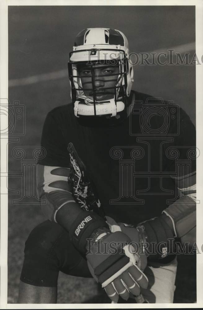 1986 Press Photo Jerome Hall, Syracuse University Lacrosse Player- Historic Images