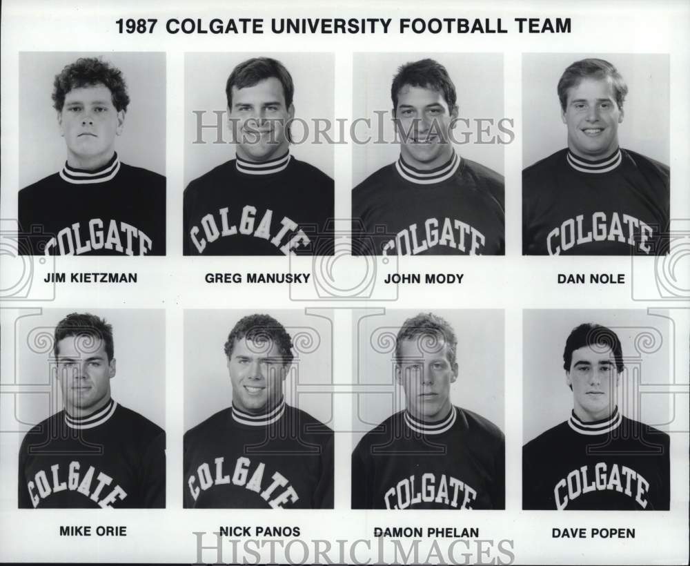 1987 Press Photo Colgate University Football Team Players- Historic Images