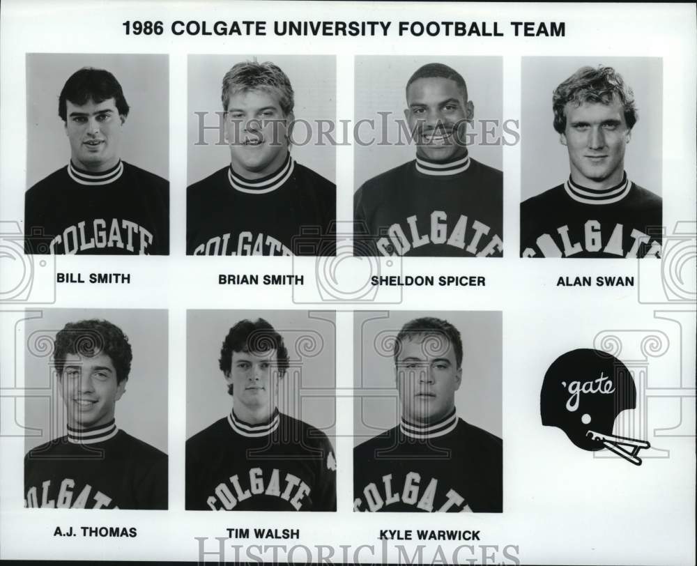 1986 Press Photo Colgate University Football Team- Historic Images