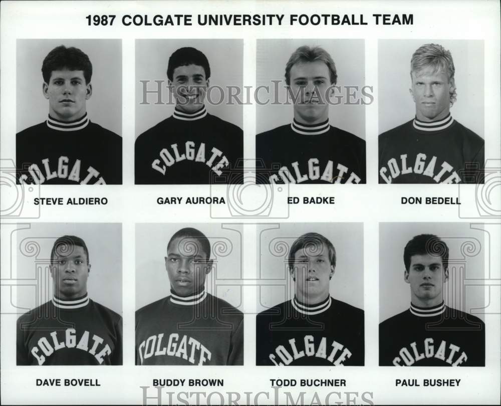 1987 Press Photo Colgate University Football Team Members- Historic Images