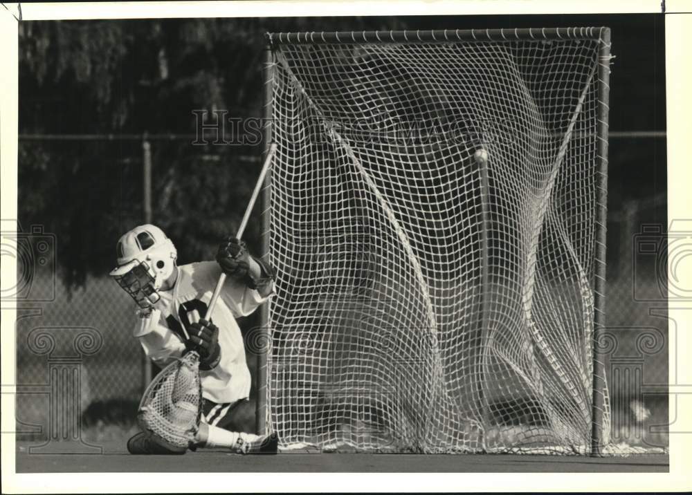 1989 Press Photo Andy Benedict, Fayetteville-Manlius High School Lacrosse Goalie- Historic Images