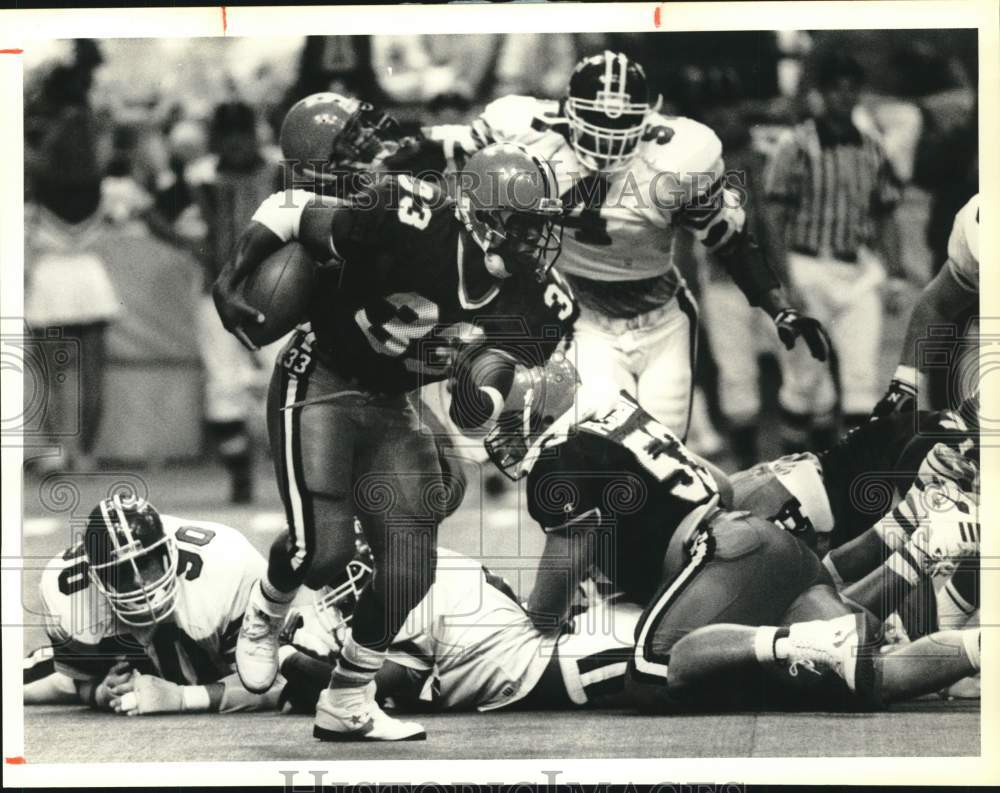 1990 Press Photo Syracuse University Football Player David Walker, Temple Game- Historic Images