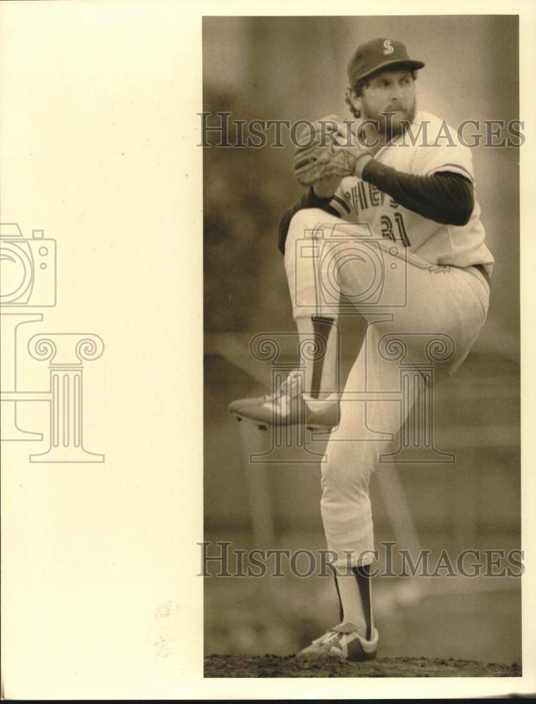 1984 Press Photo Matt Williams, Syracuse Chiefs Baseball Pitcher- Historic Images