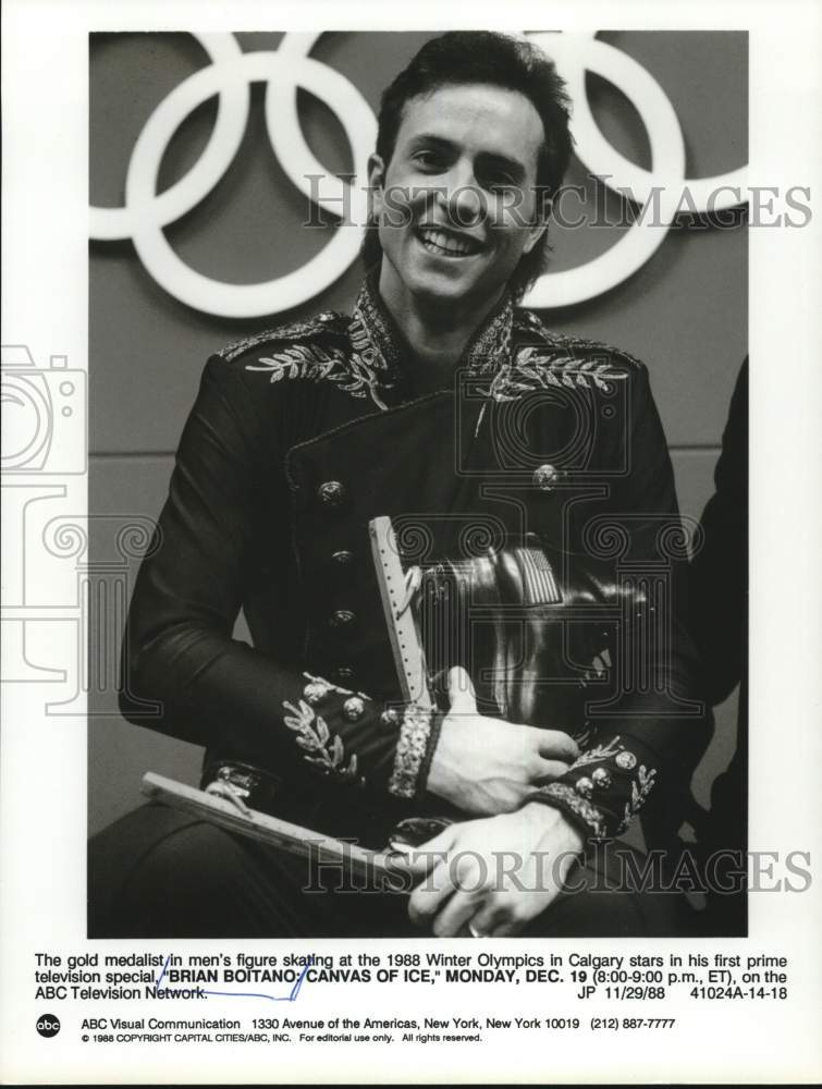 1988 Press Photo Ice Skater &quot;Brian Boitano: Canvas of Ice&quot; on ABC Television- Historic Images