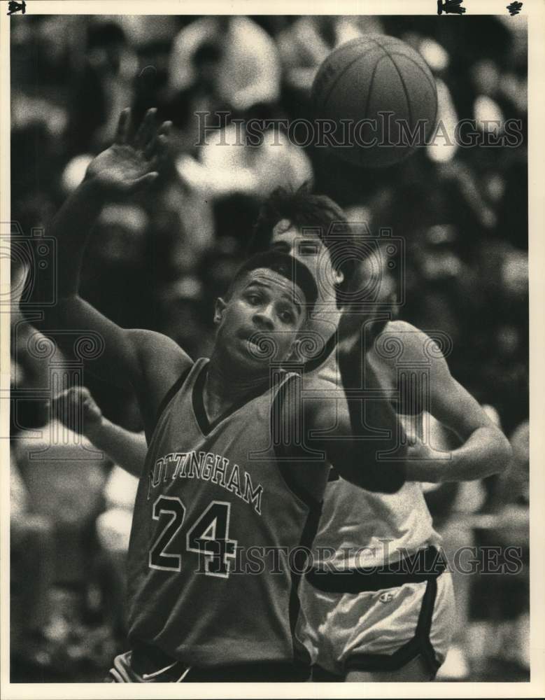 1988 Press Photo Dorsey Levens, Nottingham Basketball Player at Fowler Game- Historic Images