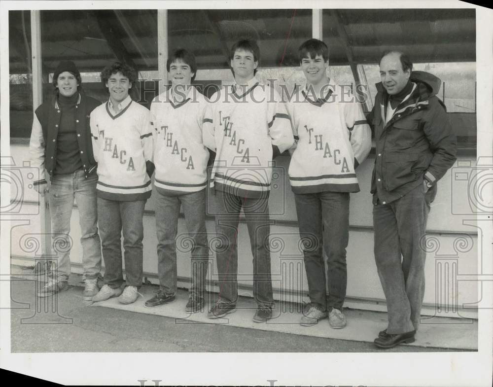 1985 Press Photo Ithaca Midget Hockey team members. - sys16351- Historic Images