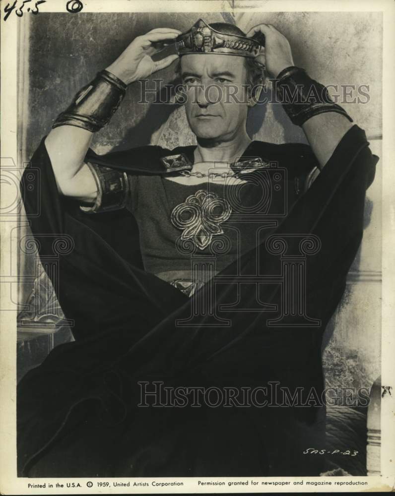 1959 Press Photo Actor George Sanders in &quot;Solomon and Sheba&quot; - syx01630- Historic Images