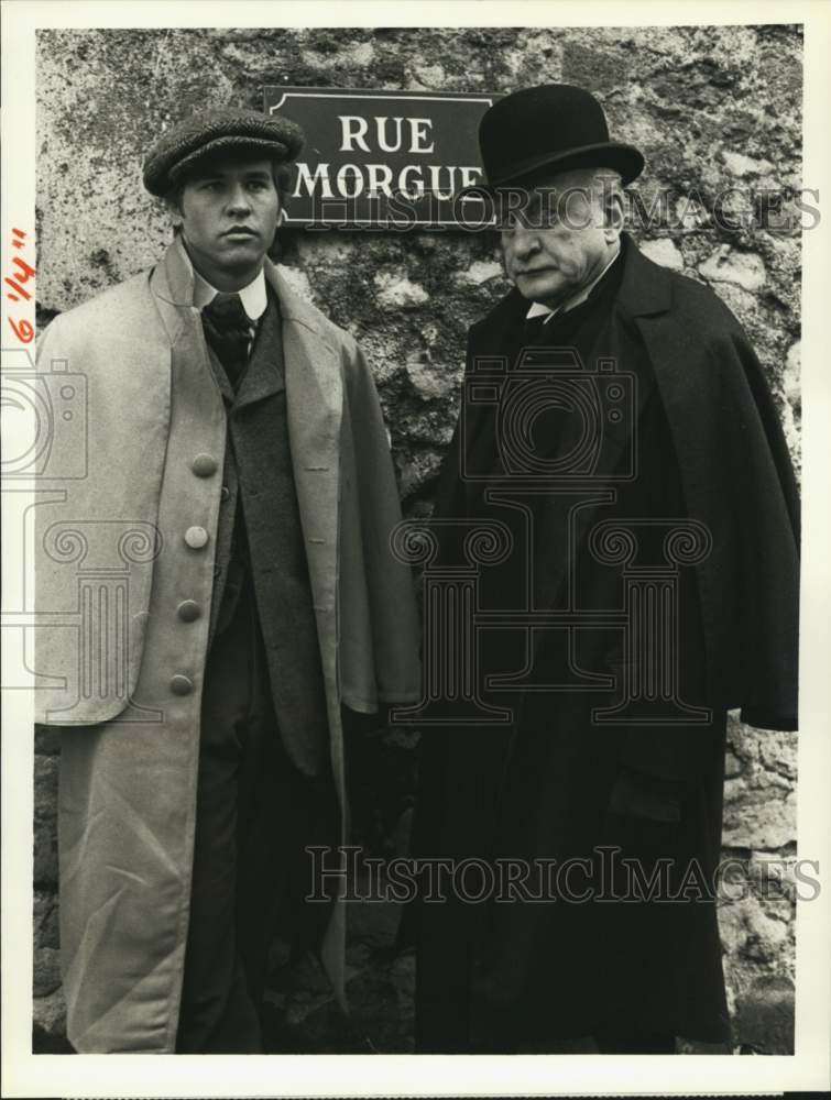 1986 Press Photo Val Kilmer & George C. Scott in "The Murders in the Rue Morgue"