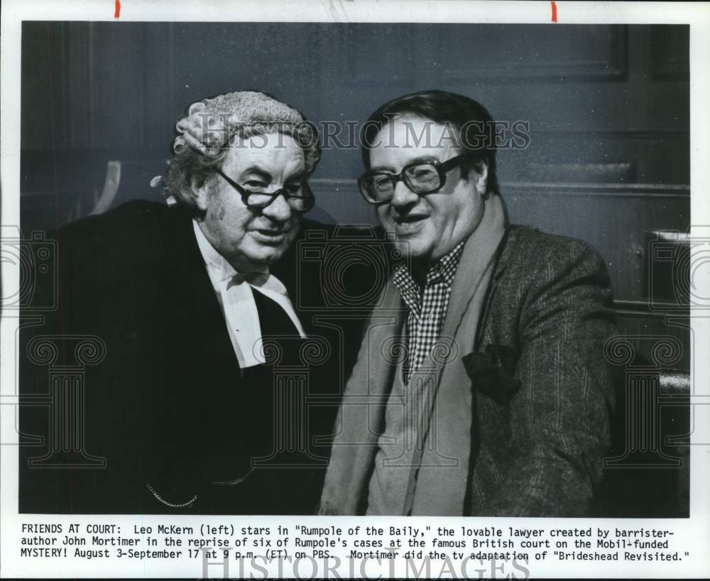 1982 Press Photo Actor Leon McKern with author John Mortimer - syx04507- Historic Images