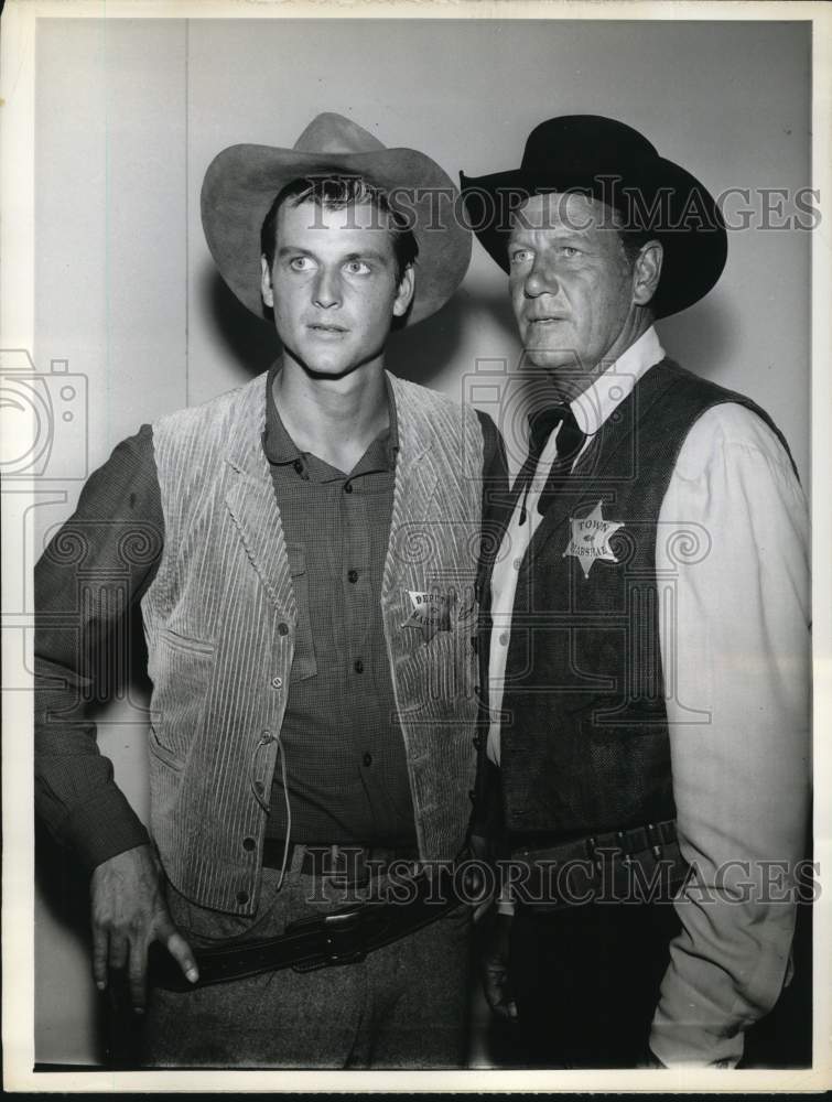 1959 Press Photo Actors Joel and Jody McCrea on Television's "Wichita Town"- Historic Images