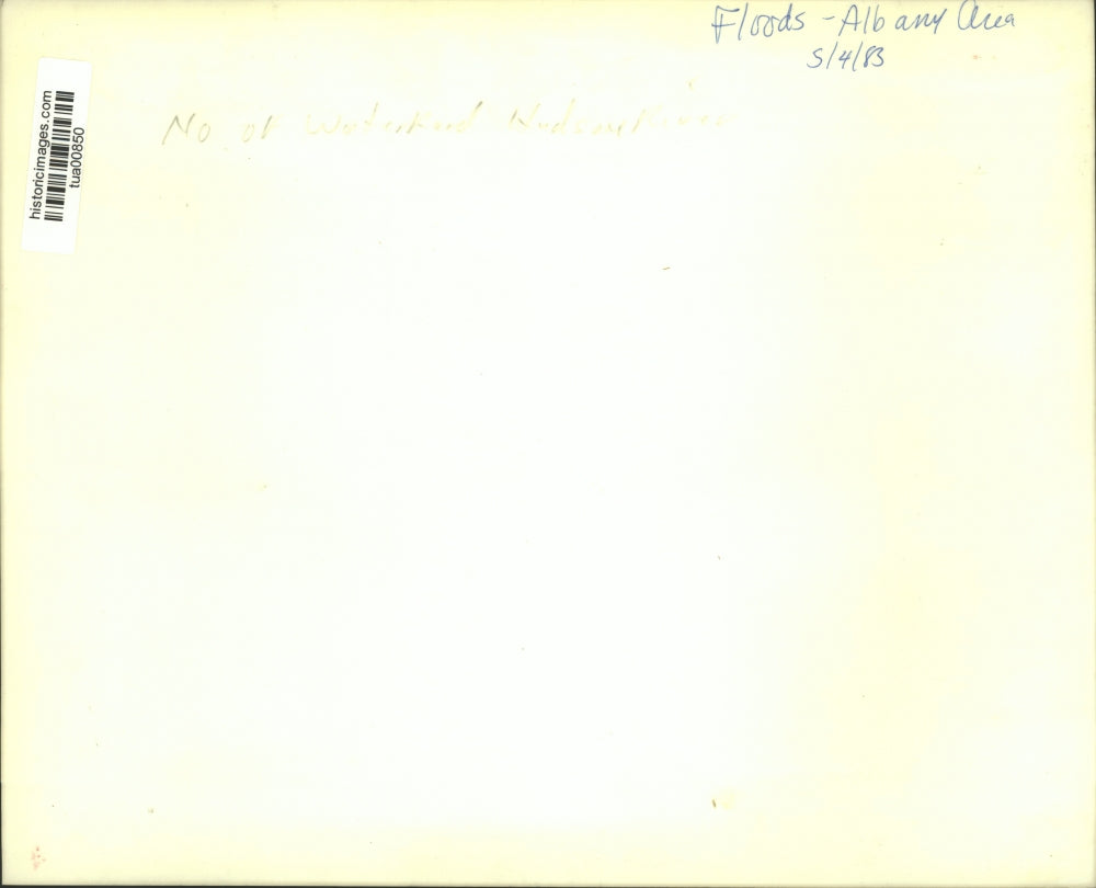 1983 Press Photo Aerial view of flood waters in Waterford, New York - tua00850