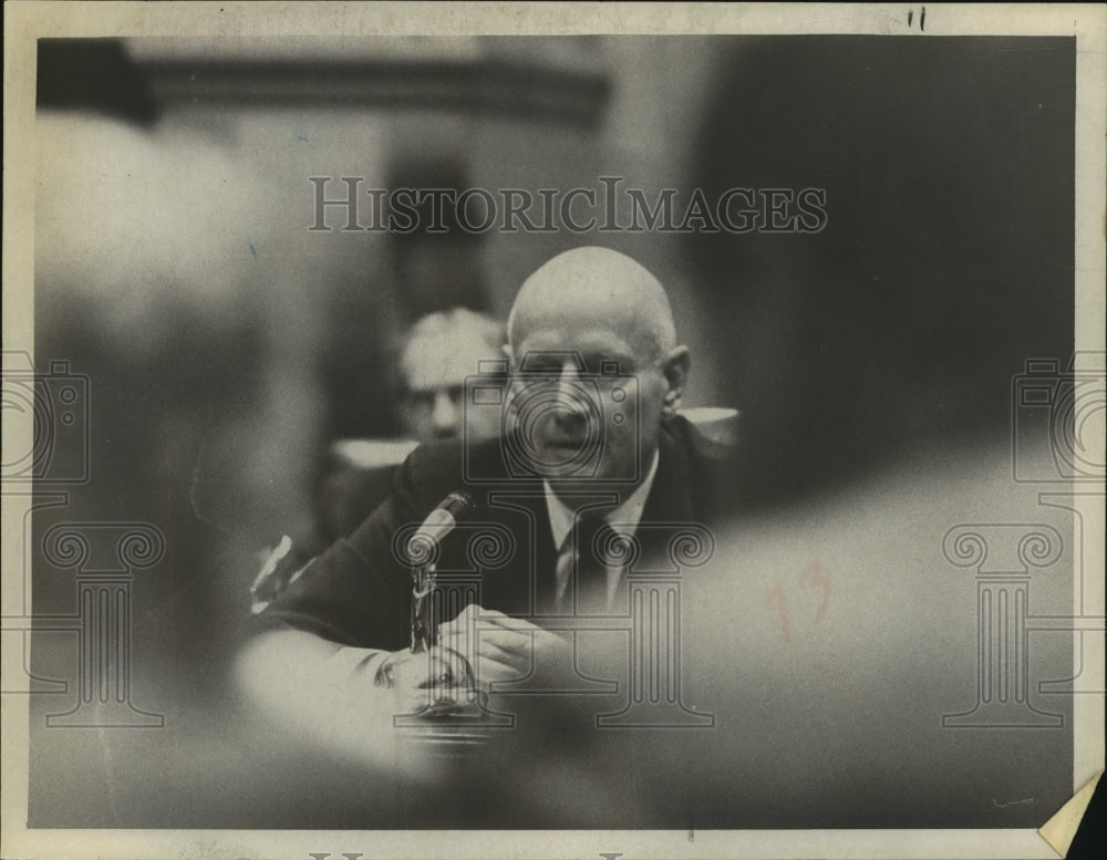 1968 Press Photo George K. Wyman. New York State Social Services at hearing- Historic Images