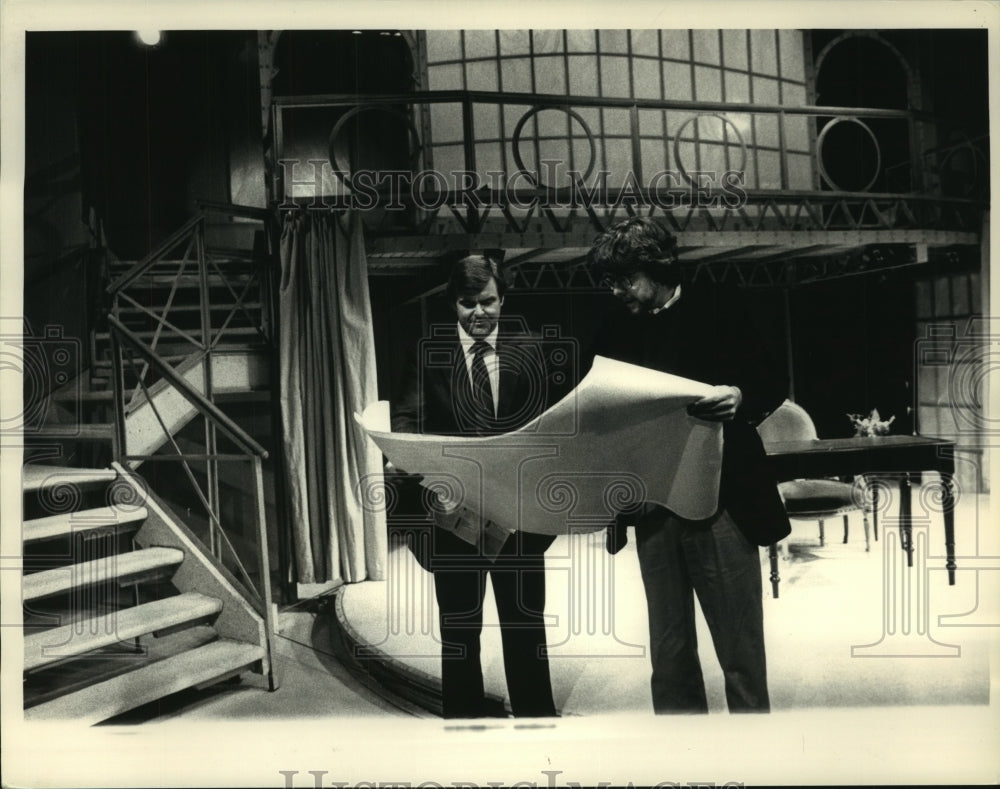 1988 Press Photo Peter Hess with Peter Clough, Market Street Theater, Albany, NY- Historic Images