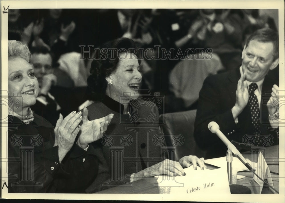 1989 Press Photo Actor & Actresses at New York Senate budget hearing, Albany- Historic Images