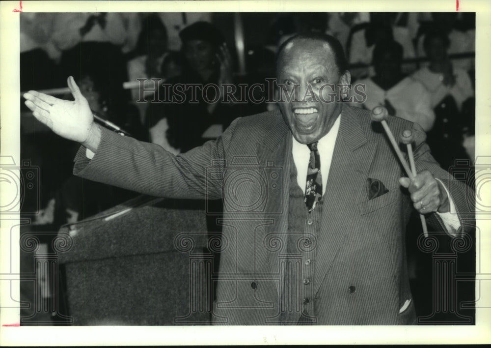 1995 Press Photo Lionel Hampton at Albany, NY Martin Luther King celebration- Historic Images