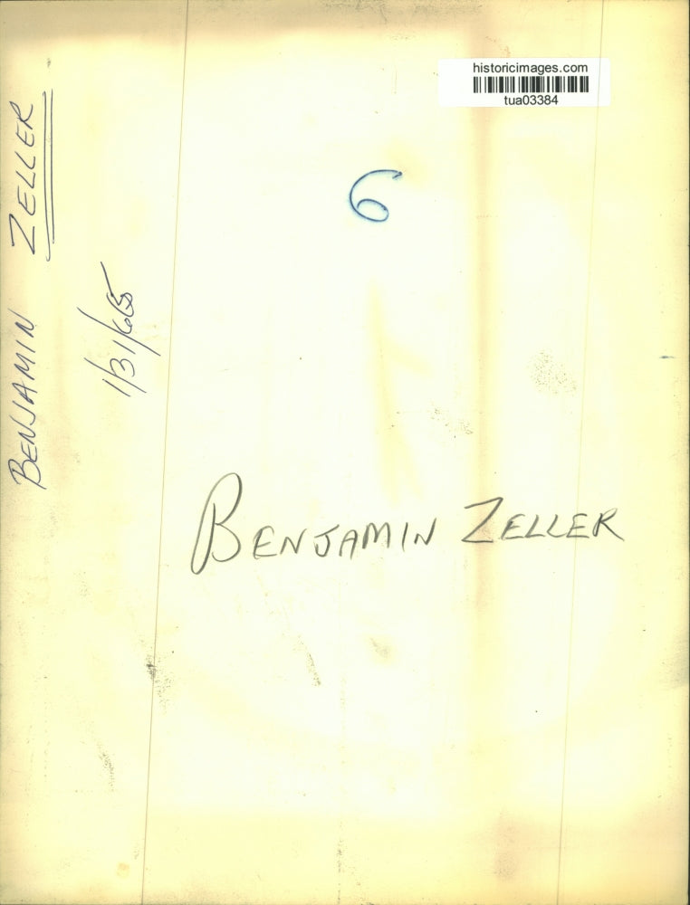1965 Press Photo Benjamin Zeller - tua03384