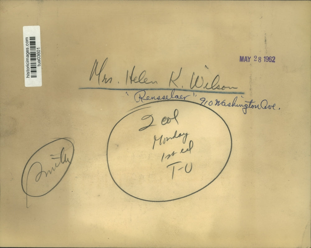 1962 Press Photo Mrs. Helen K. Wilson, Rensselaer, New York - tua03601