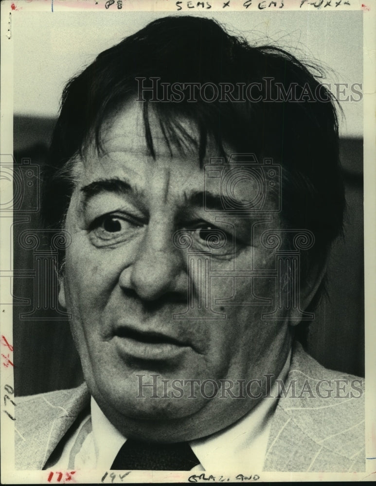 1974 Press Photo Boxer Rocky Graziano pictured in Albany, New York - tua04340- Historic Images