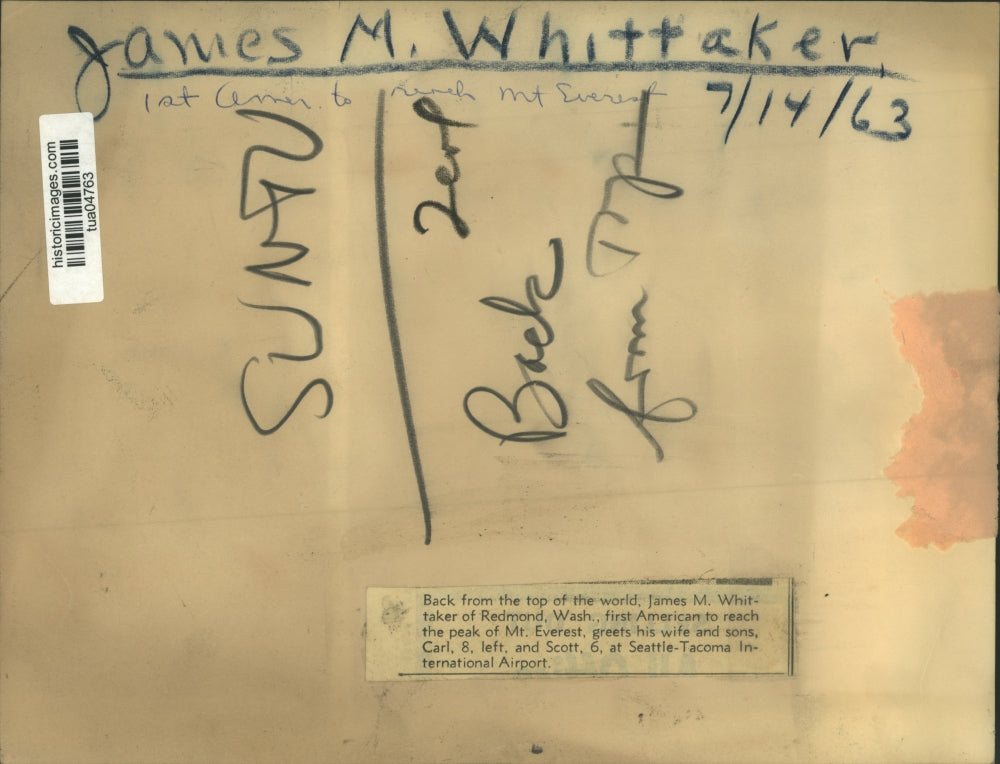 1963 Press Photo James M. Whittaker, first American to summit Mt. Everest