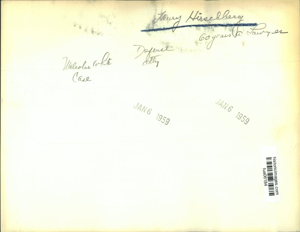 1959 Press Photo Albany, New York lawyer Henry Hirschberg - tua06184