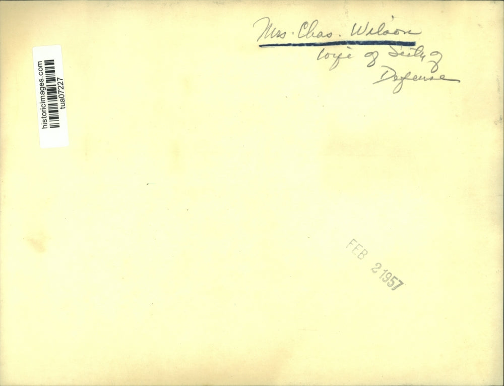 1957 Press Photo Secretary of Defense Charles Wilson's wife in Washington, D.C.