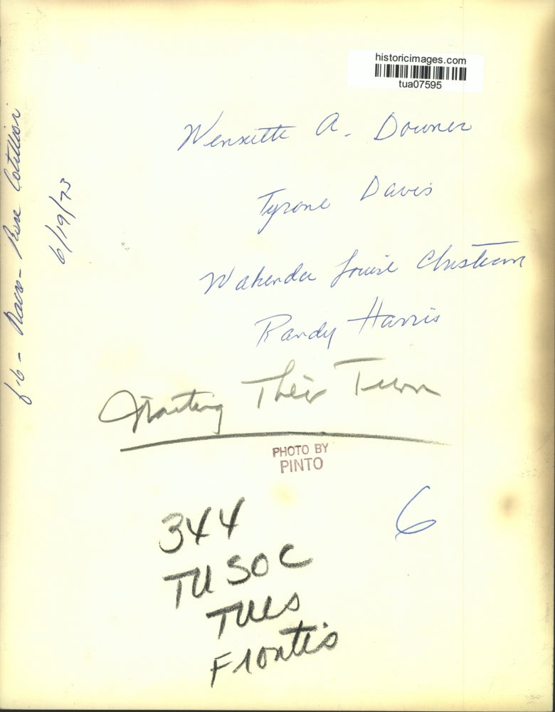1973 Press Photo Wennitte Douner, Tyrone Davis, Wahender Chistum, Randy Harris