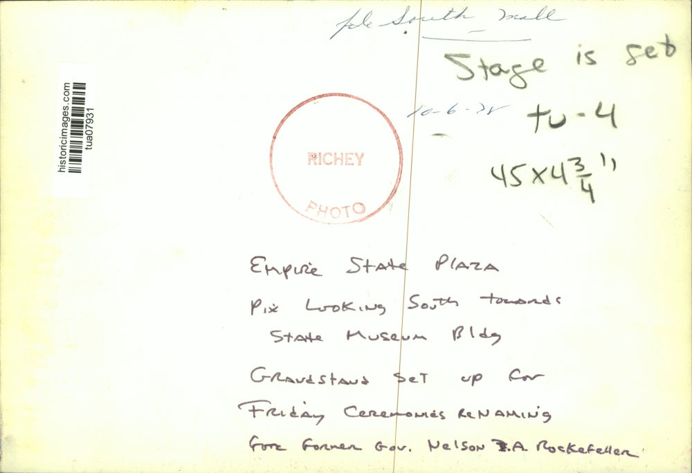 1978 Press Photo Monument honoring New York Governor Rockefeller on Albany plaza