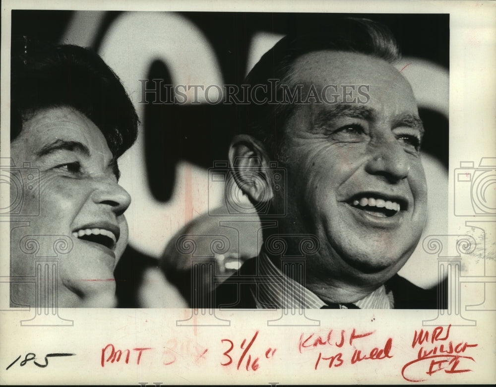 1974 Press Photo Mrs. Katherine Wilson & Malcolm Wilson smiling - tua08132