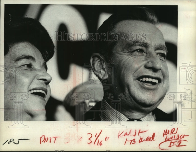Load image into Gallery viewer, 1974 Press Photo Mrs. Katherine Wilson &amp; Malcolm Wilson smiling - tua08132
