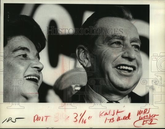 1974 Press Photo Mrs. Katherine Wilson & Malcolm Wilson smiling - tua08132