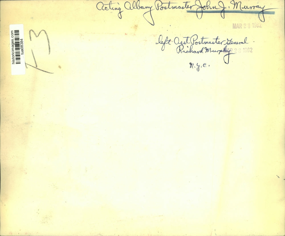 1962 Press Photo Albany, NY Postmaster Murray & NYC Assistant Postmaster Murphy