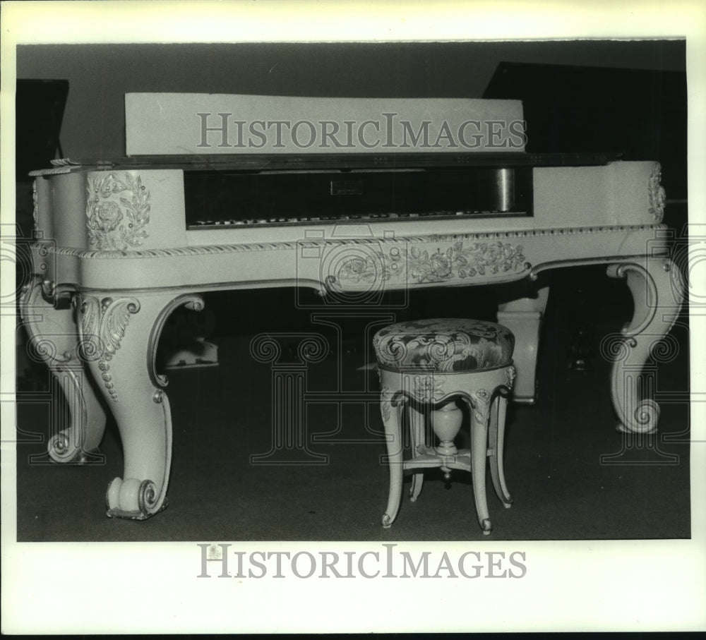 1991 Press Photo Stodart and Dunham Piano, Made in 1850, New York State Museum- Historic Images