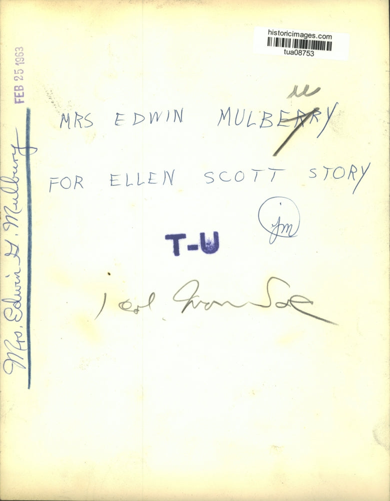 1963 Press Photo Mrs. Edwin Mulbury - tua08753