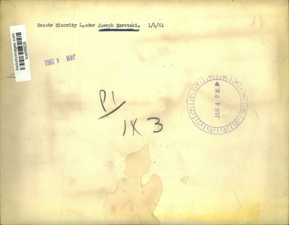 1961 Press Photo New York State Senate Minority Leader Joseph Zaretzki