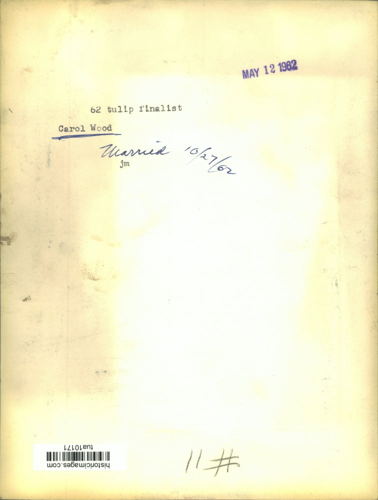 1962 Press Photo Albany, New York Tulip Festival Queen finalist Carol Wood