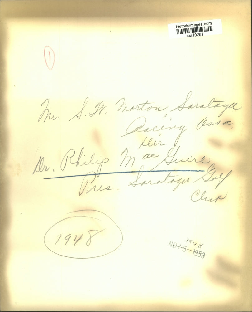 1948 Press Photo Saratoga, New York Racing Association and Golf Club presidents