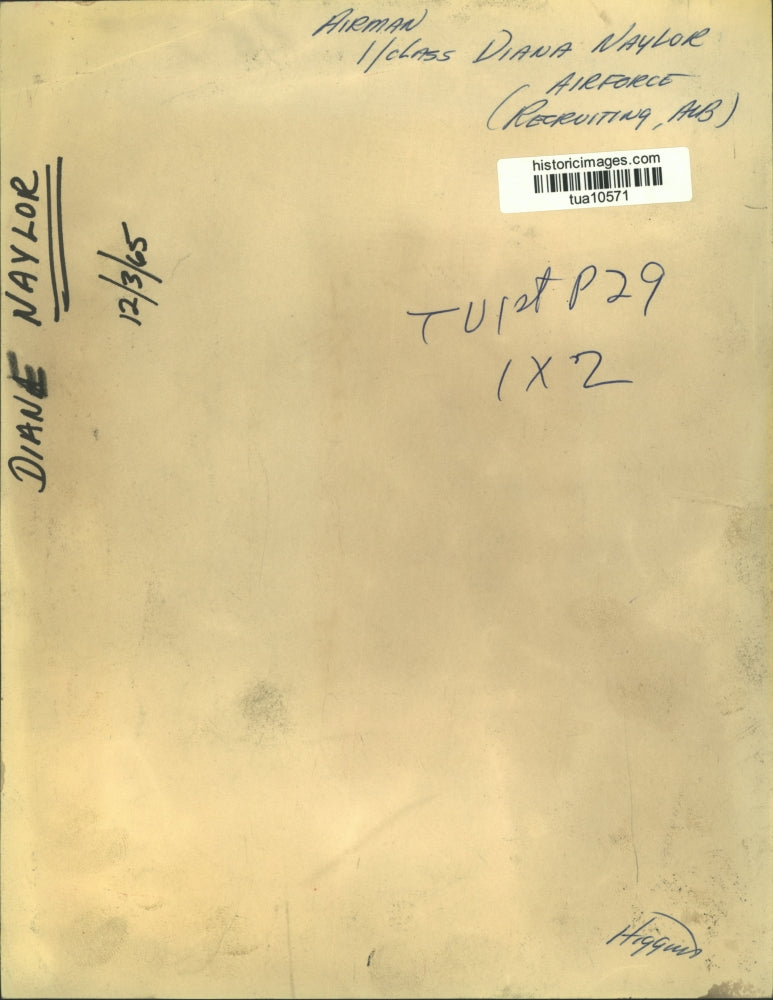 1965 Press Photo Airman First Class Diana Naylor, Air Force, Albany, New York