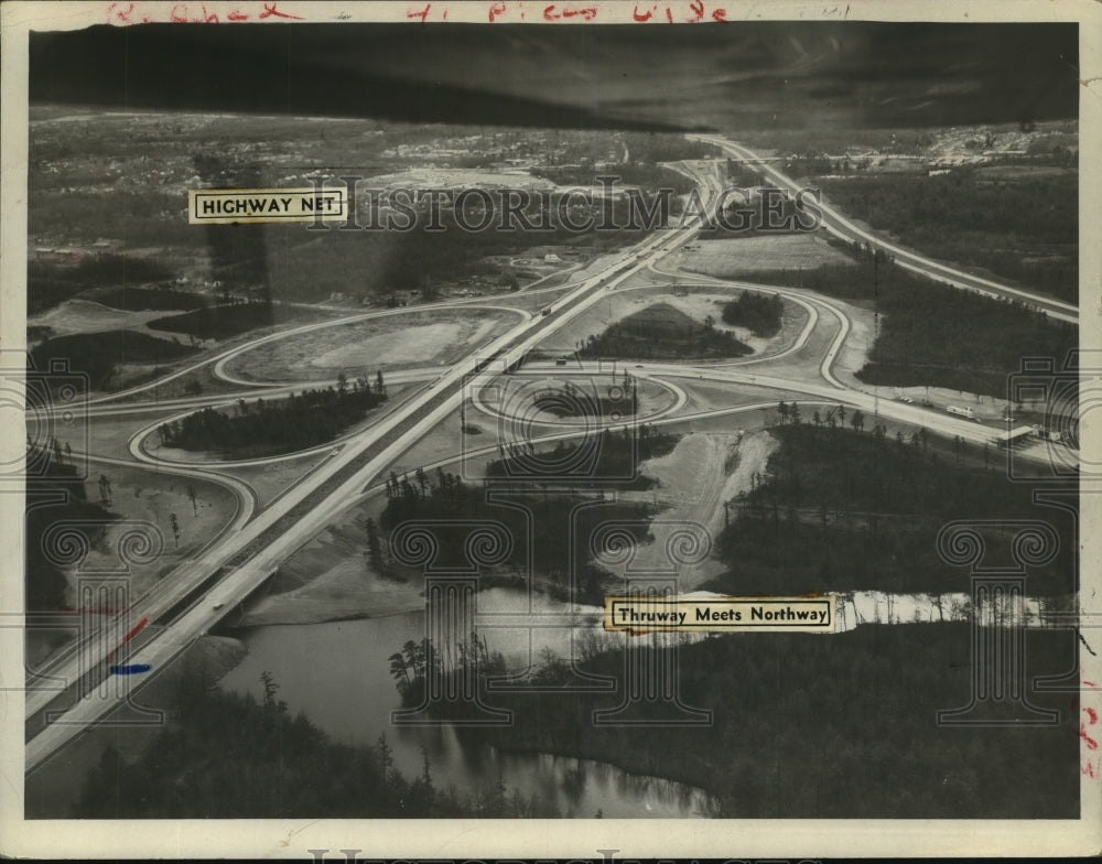 1959 Press Photo Northway interstate interchange in Albany, New York area