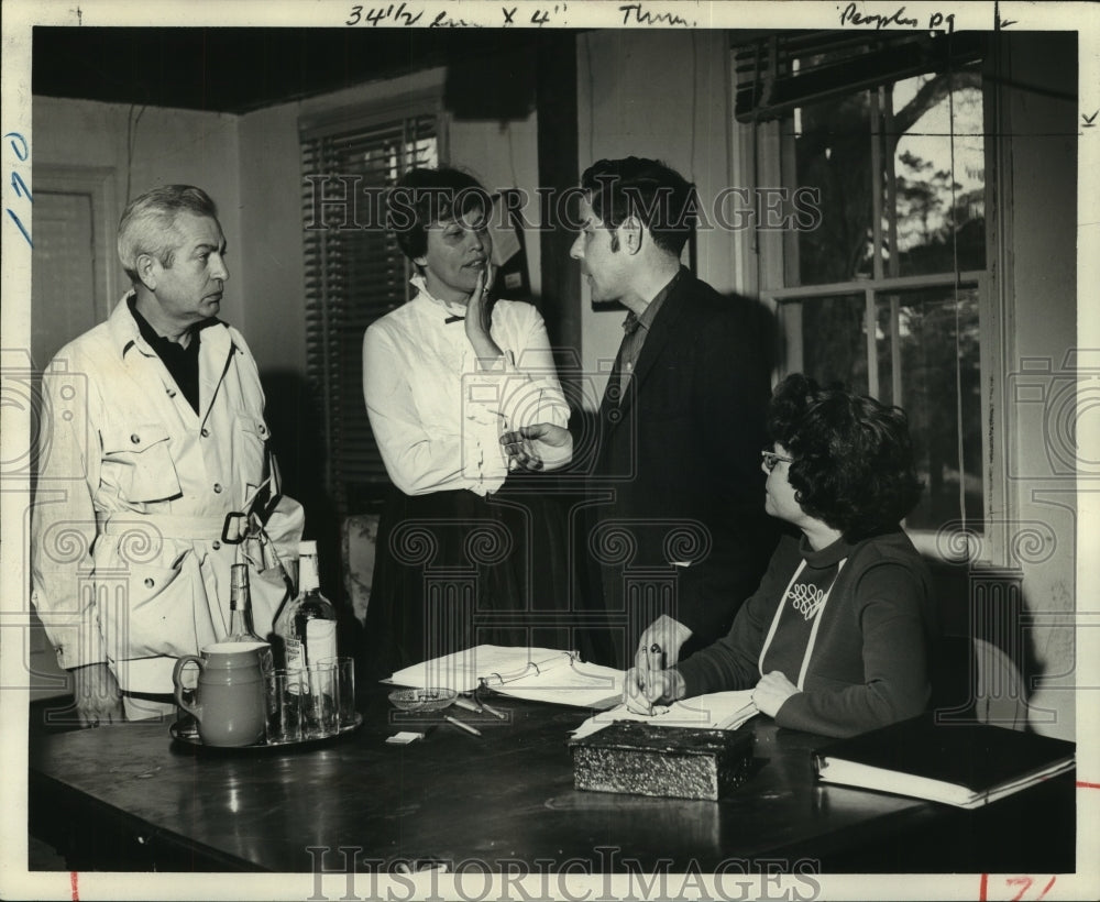 Press Photo Director Harland Wilbert works with play cast in Albany, New York- Historic Images