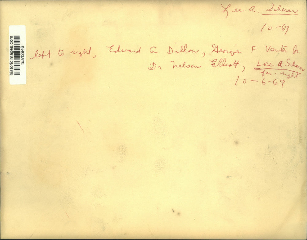 1969 Press Photo Lee A. Sherer with group at dedication of Chapel of St. Gismas