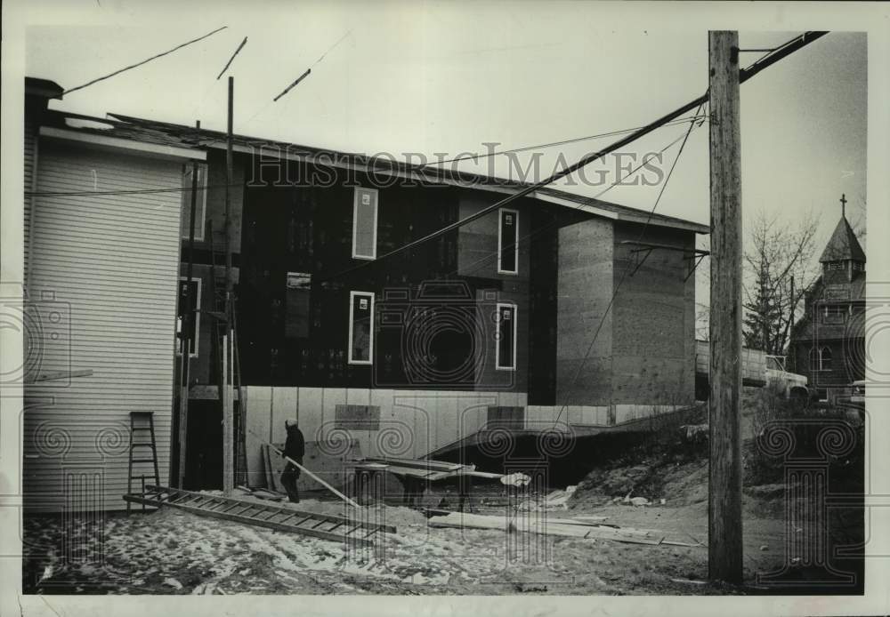 1980 Press Photo Construction at biblical studies school in Clifton Park, NY